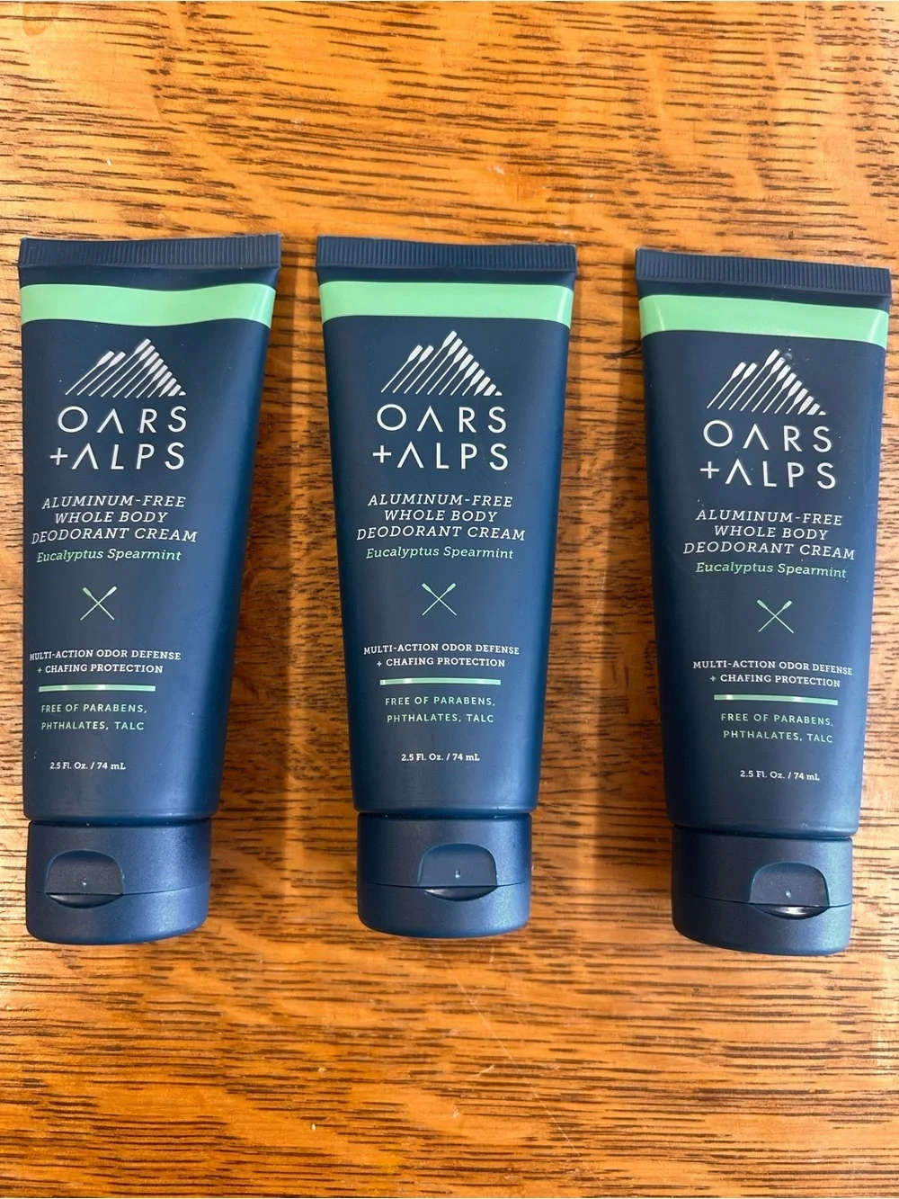 Oars+Alps Whole Body Deodorant Cream Aluminum Free Eucalyptus Spearmnt Lot 3 NEW